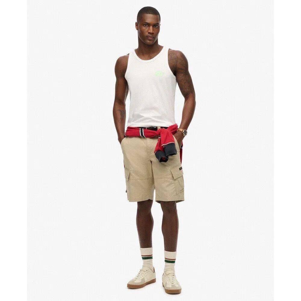 Мужской топ с принтом Contrast Script Tanktop Superdry, Weiss — фото 2