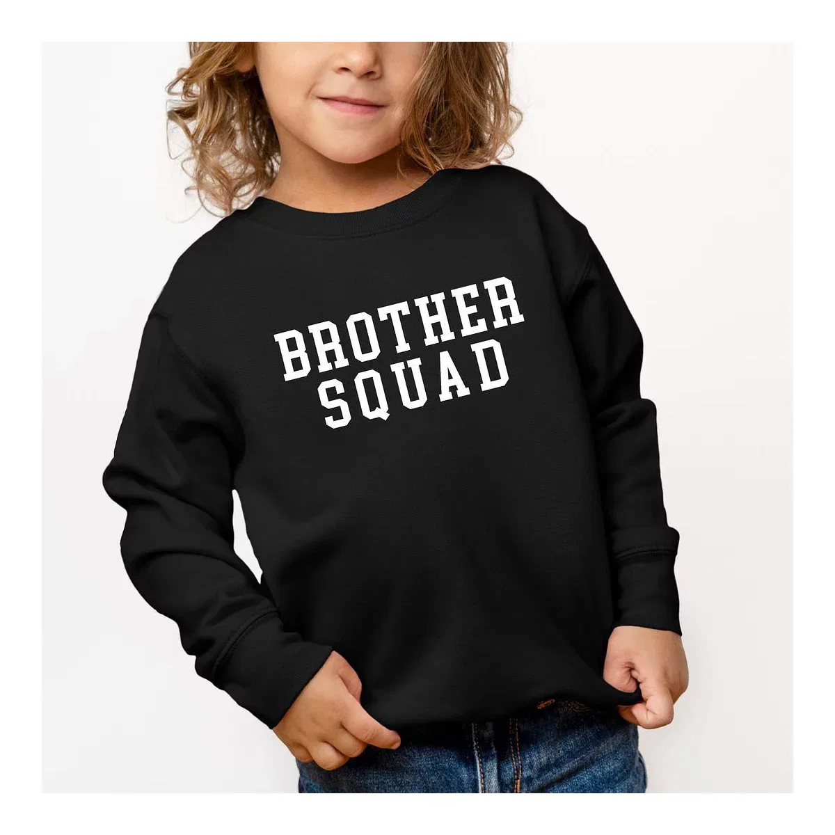 Детский свитшот с принтом Brother Squad The Juniper Shop, Black — фото 2