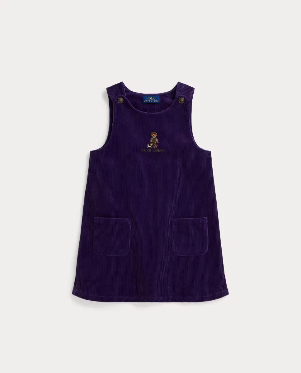 Детское платье из вельвета Polo Bear Polo Ralph Lauren, Purple