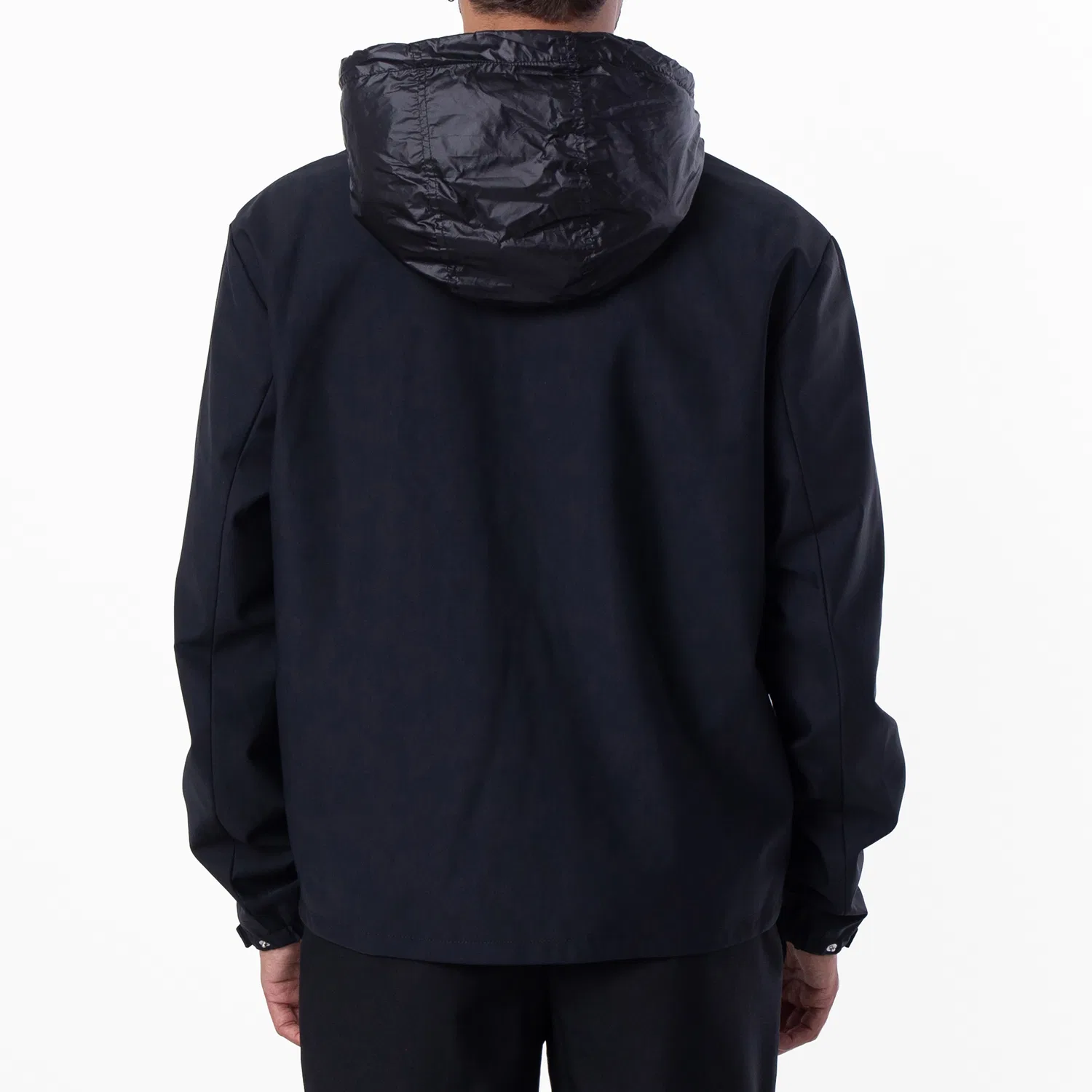 Куртка нейлоновая с капюшоном Essentials Full-Zip Nylon Jacket with Stowaway Hood Emporio Armani, Black — фото 4