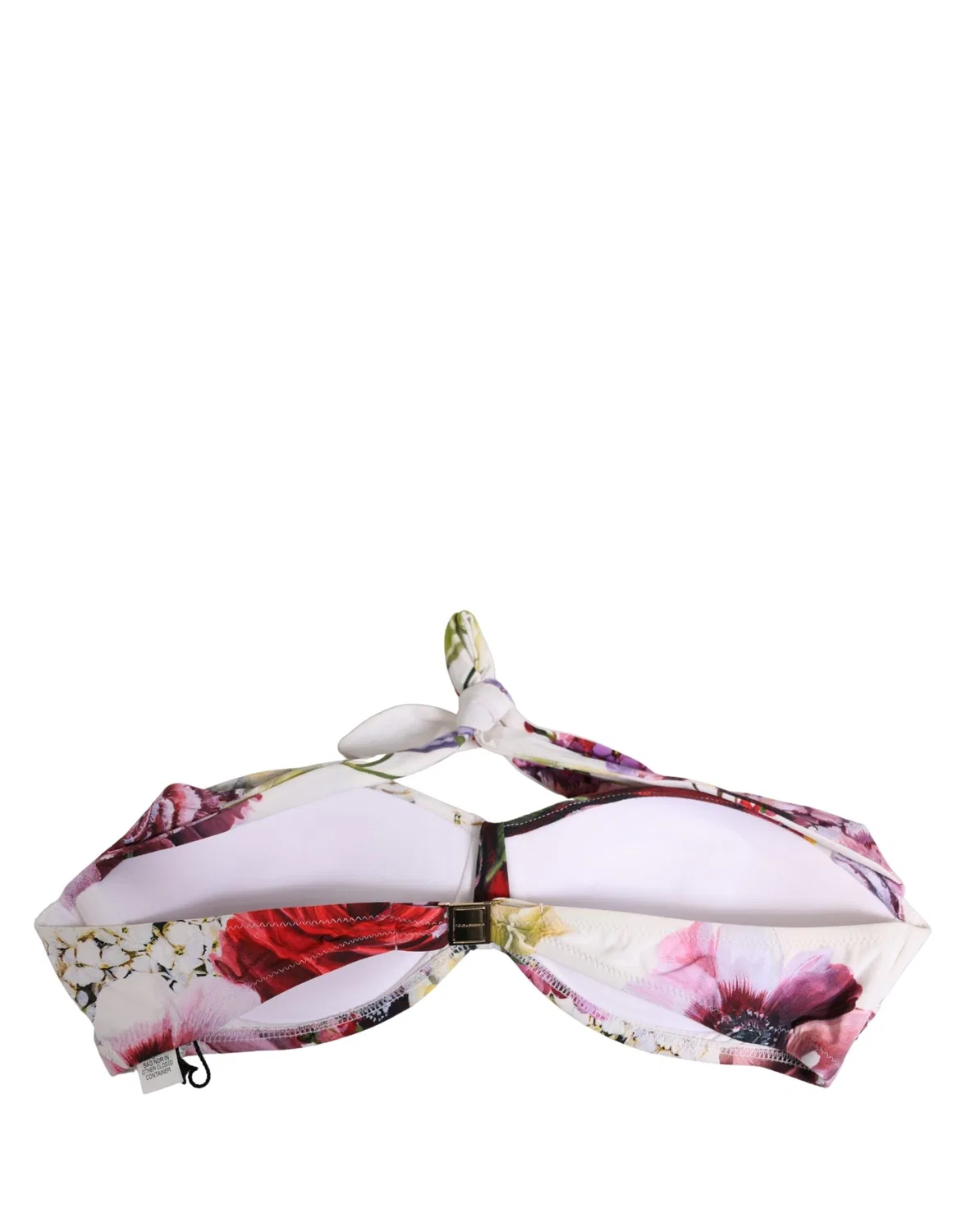 Женский топ бикини с цветочным принтом White Floral Print Dolce & Gabbana, White — фото 2