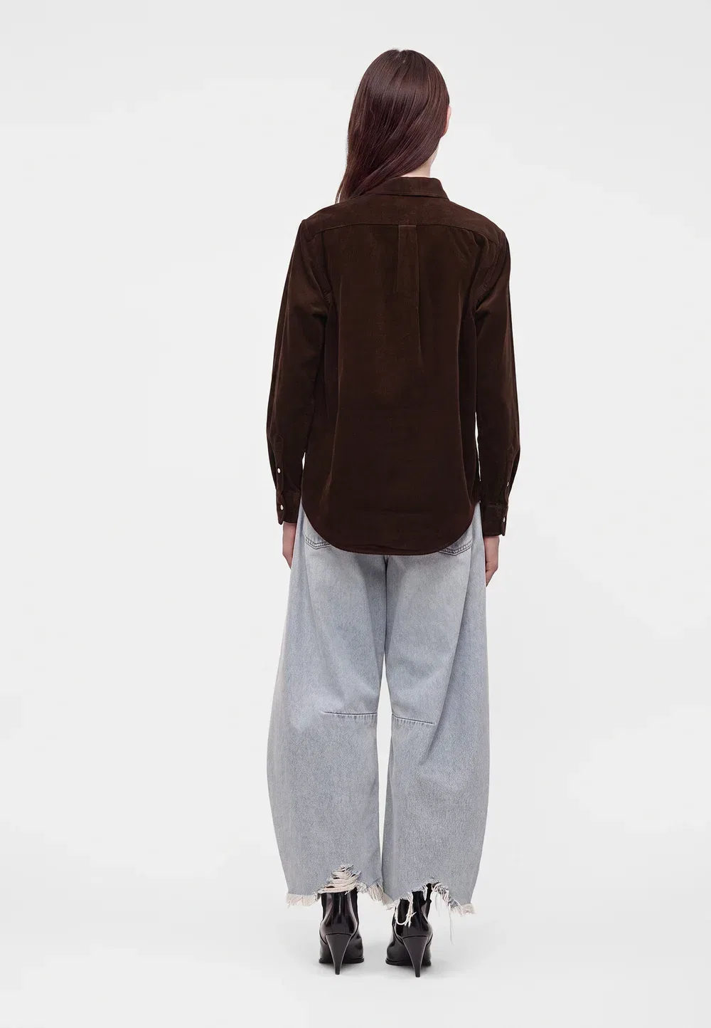 Спортивная рубашка - блузка на пуговицах Polo Ralph Lauren, Dark Brown — фото 3