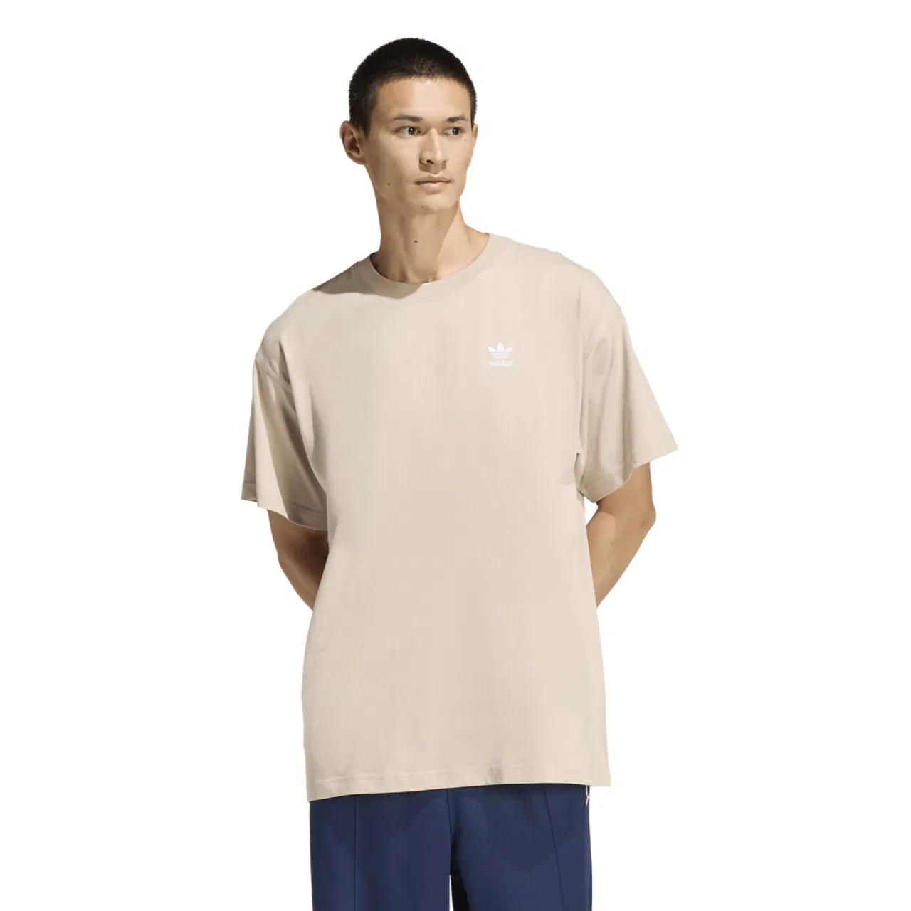 Футболка мужская Trefoil Essentials OS Adidas, цвет Stone Khaki/White