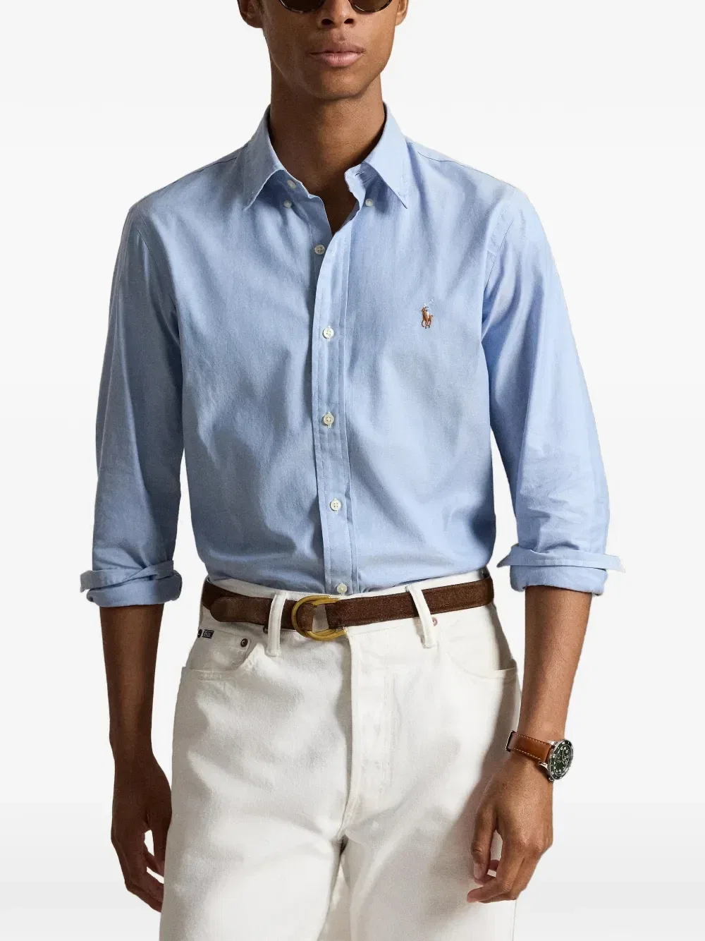 Рубашка оксфорд приталенного кроя Polo Ralph Lauren, синий — фото 4