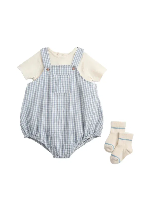 Комплект из топа и брюк в клетку Gingham outfit set Marks & Spencer, Light Duck Egg