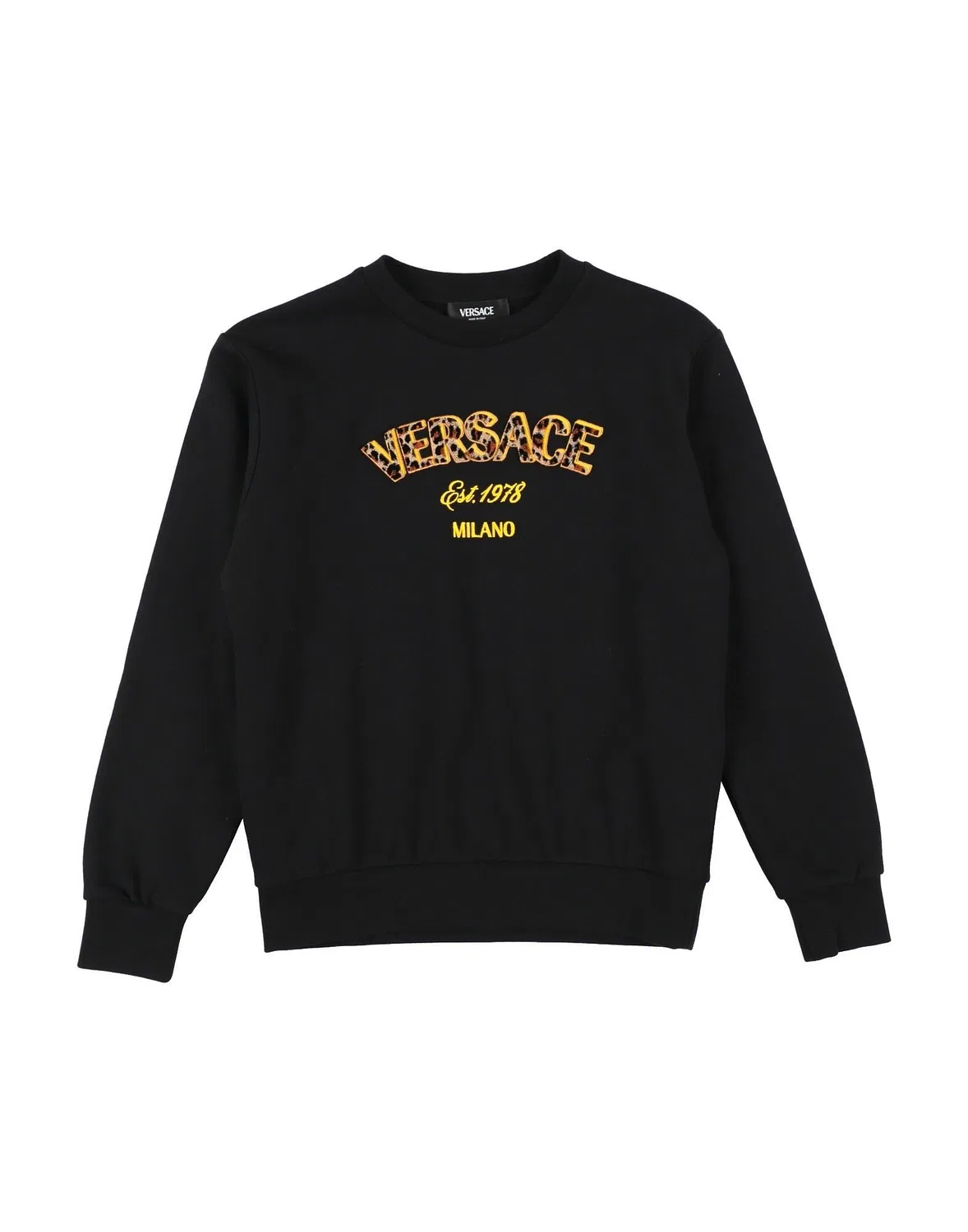 Детский свитшот для девочек из французского терри с принтом Versace Young, черный