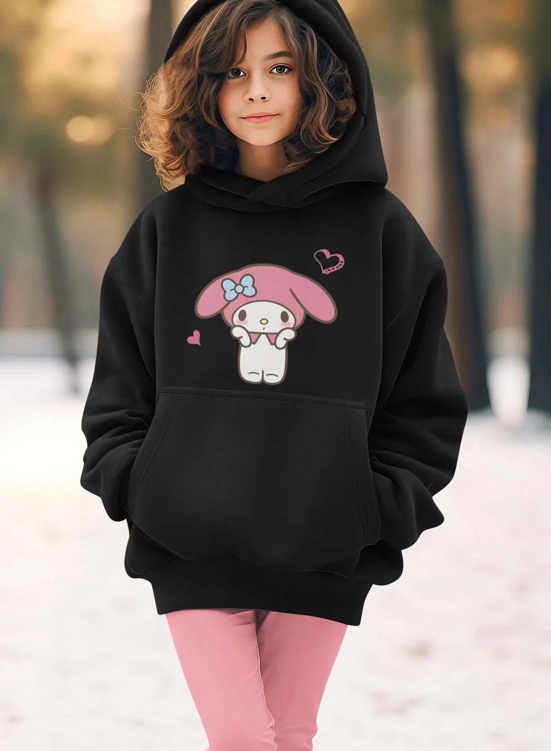 Худи с принтом My Melody Zoom, черный
