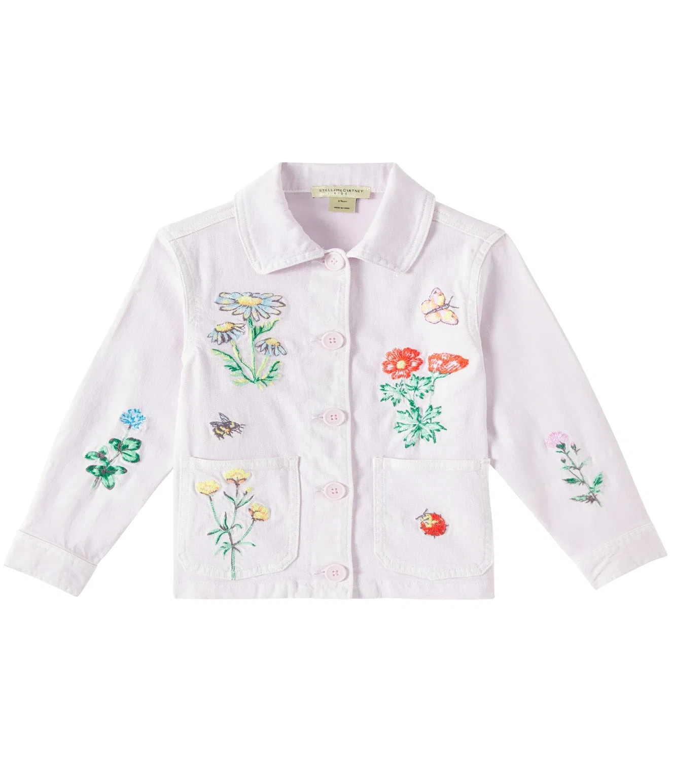 Легкая куртка с вышивкой Stella Mccartney Kids, розовый