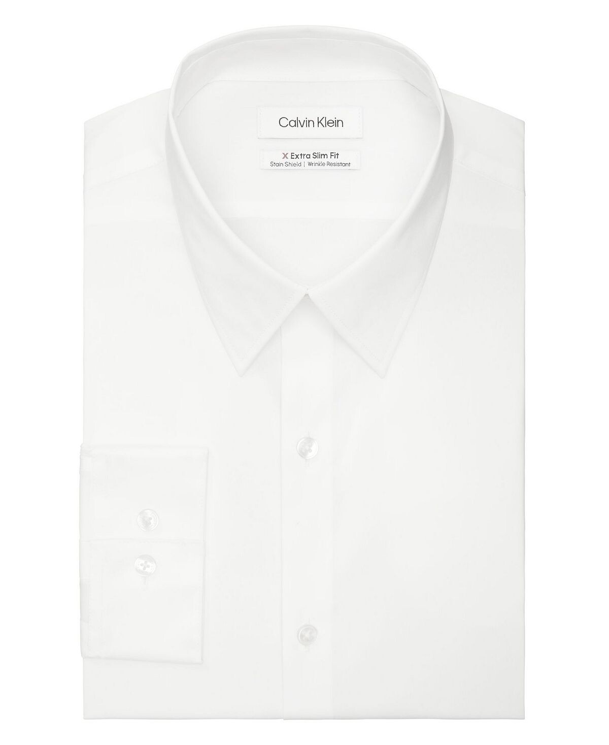 Мужская классическая рубашка extra slim fit стрейч Calvin Klein, белый — фото 4