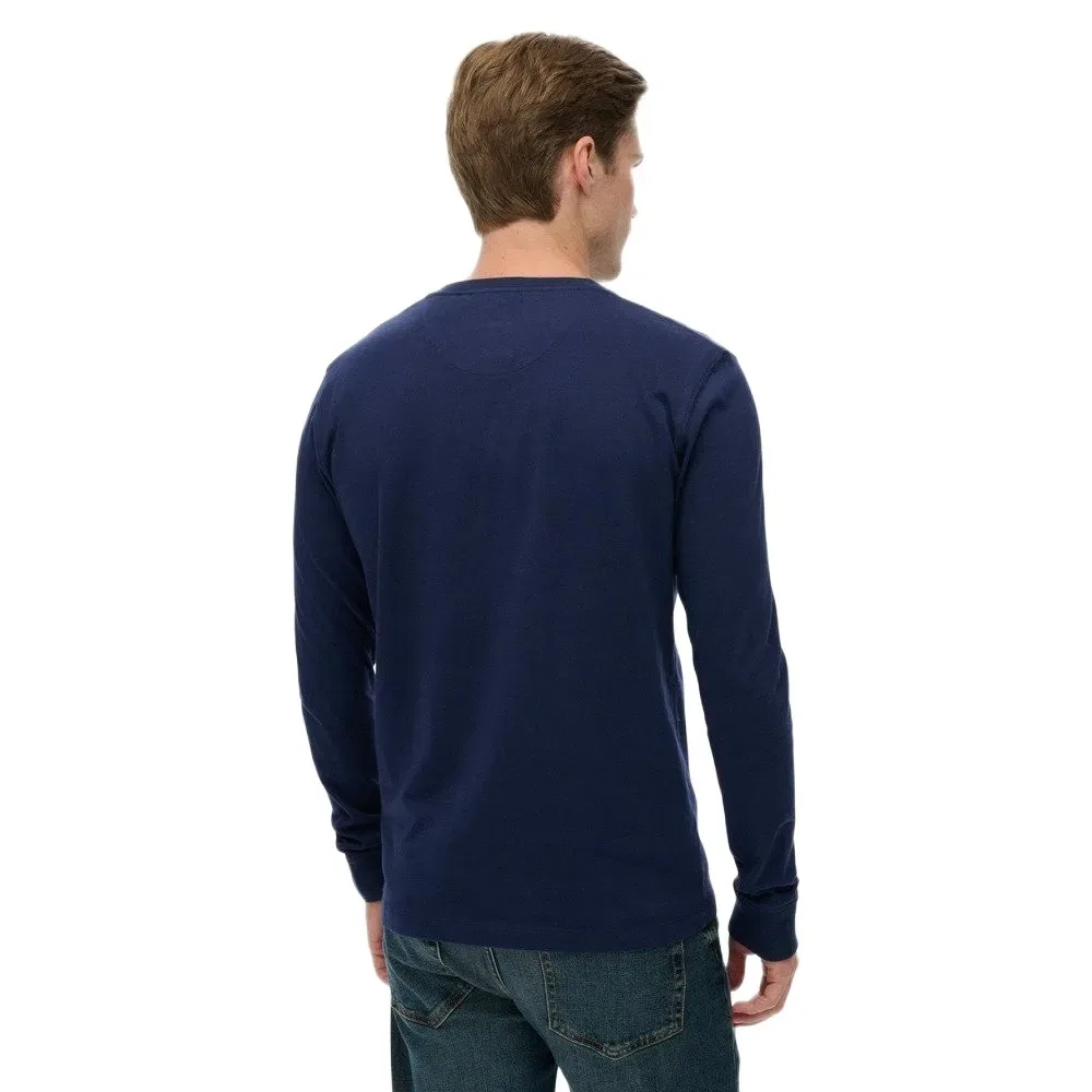 Мужская футболка с длинным рукавом Classic Essential Grandad Superdry, Blue — фото 2