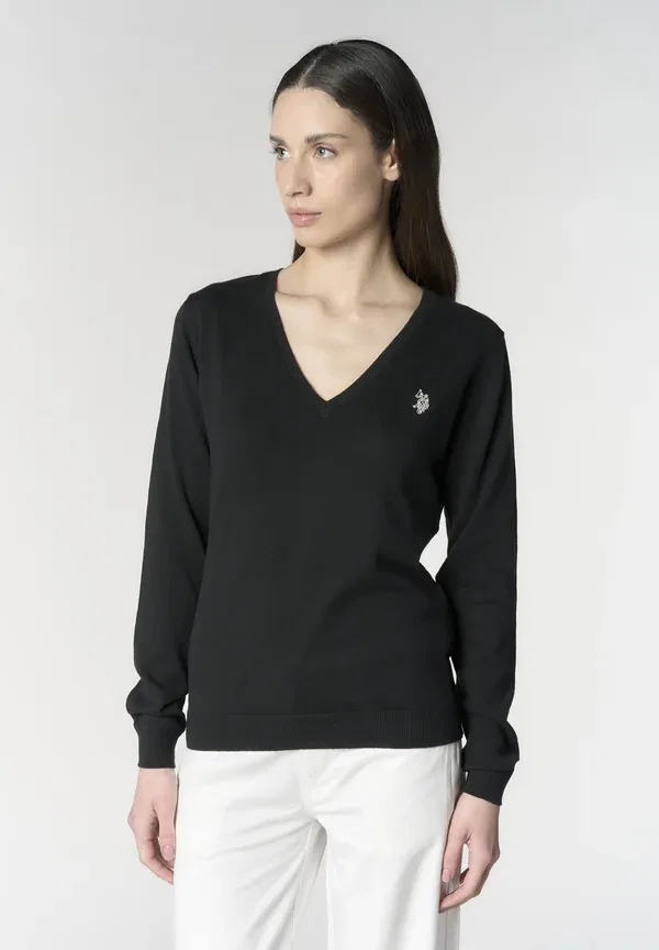 Джемпер хлопковый Jumper U.S. Polo Assn., черный