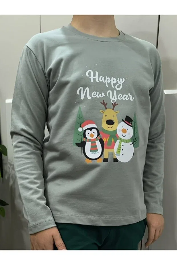 Детские свитшот для девочек хлопковый New year special printed cotton long sleeve unisex children's sweatshirt Pidal Giyim, Black