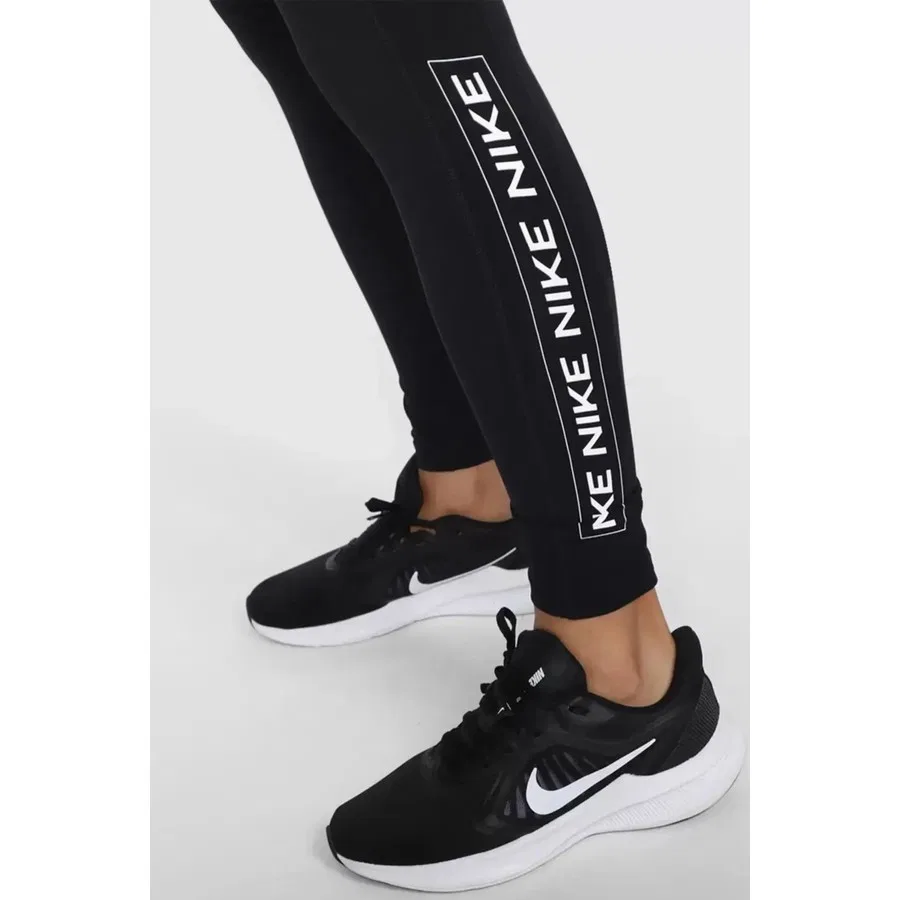 Женские спортивные леггинсы Nike Pro Dri-FIT с высокой талией, Черный — фото 3