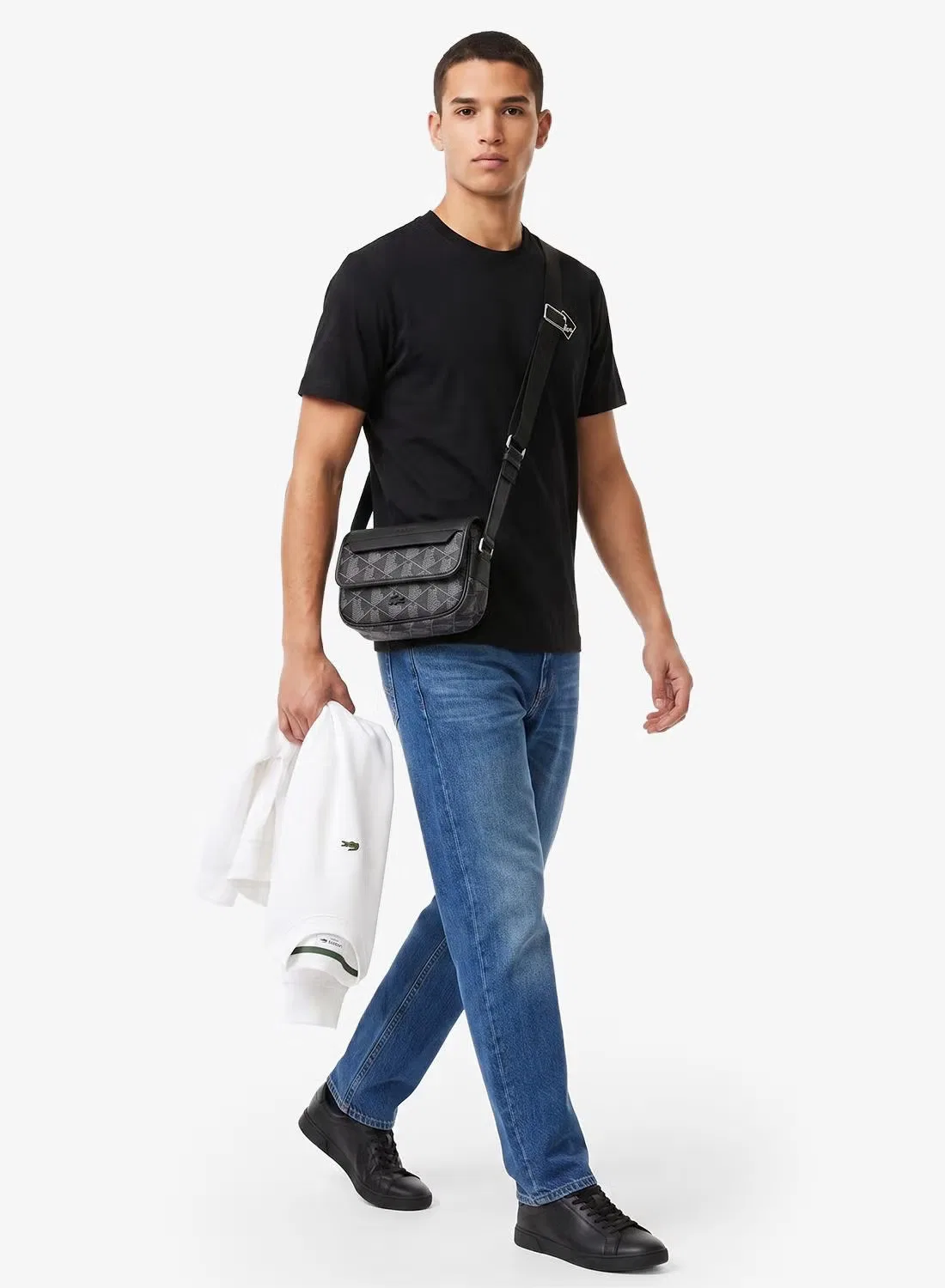 Футболка с акцентным бейджем French made Lacoste, черный — фото 4
