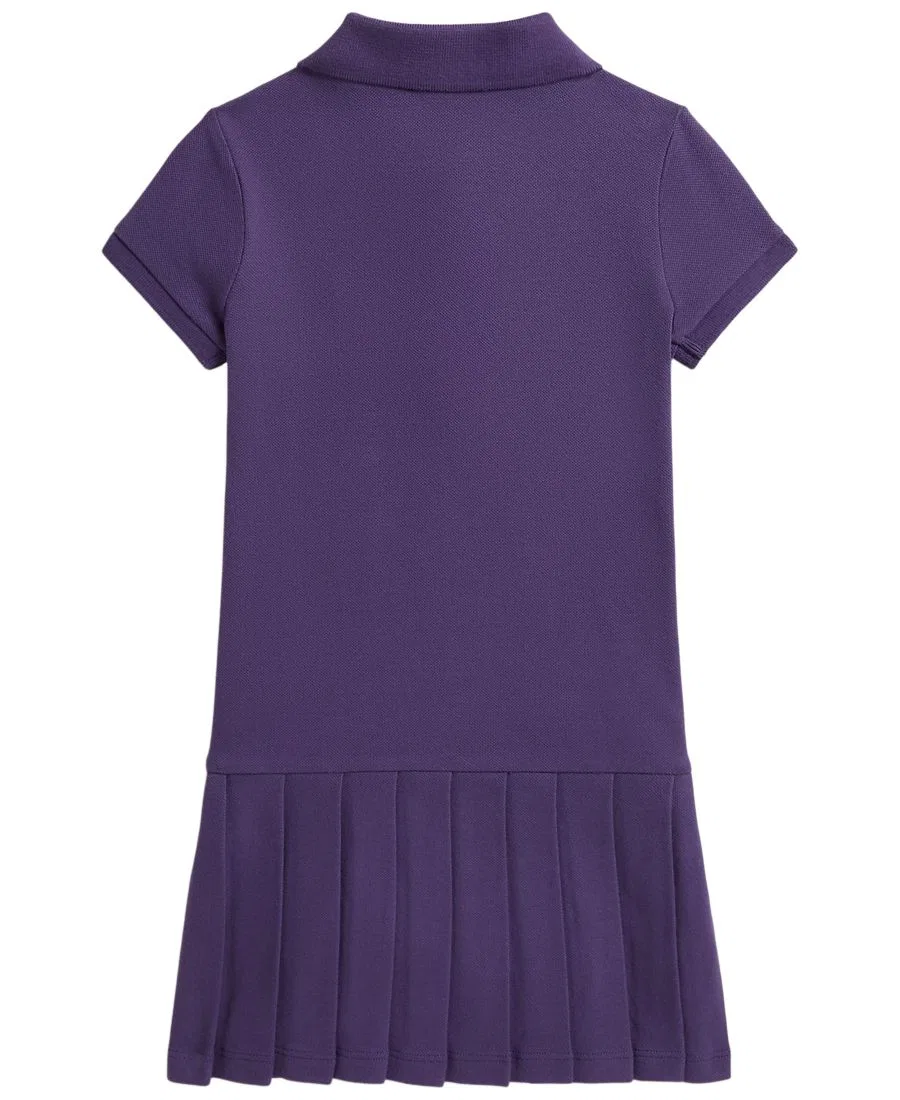 Платье-поло с плиссированной юбкой Polo Ralph Lauren, Valley Purple — фото 2