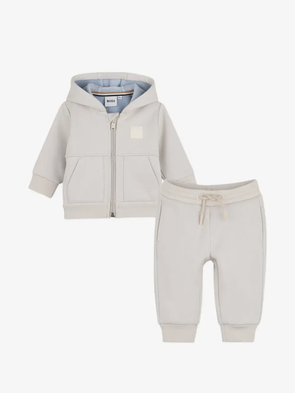 Комплект из худи и брюк с нашивкой-логотипом Boss Kidswear, бежевый