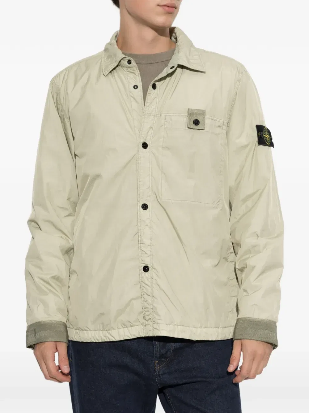 Ветрозащитная стеганая куртка-коуч Stone Island, бежевый — фото 3