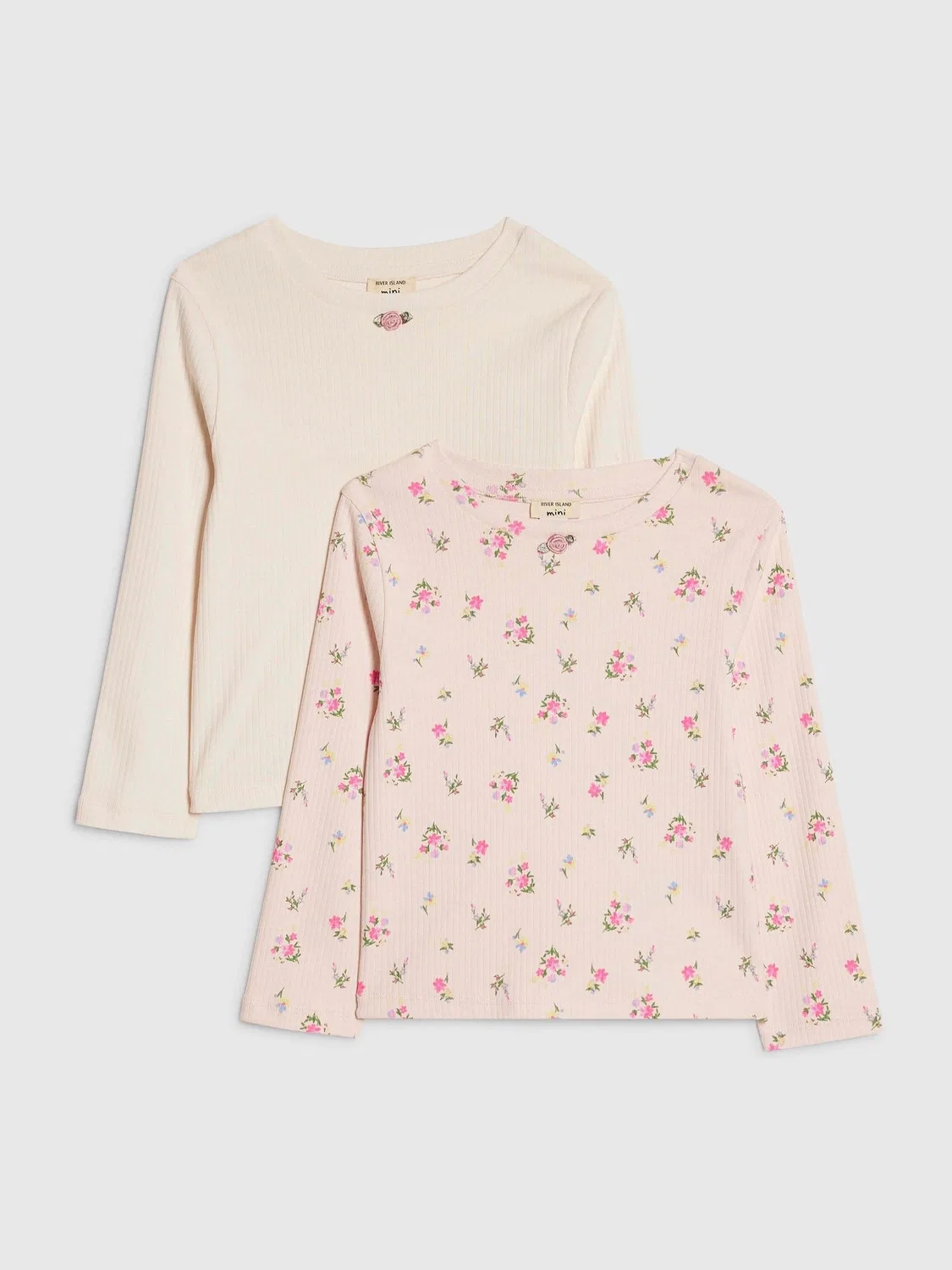 Топ с длинным рукавом River Island, розовый