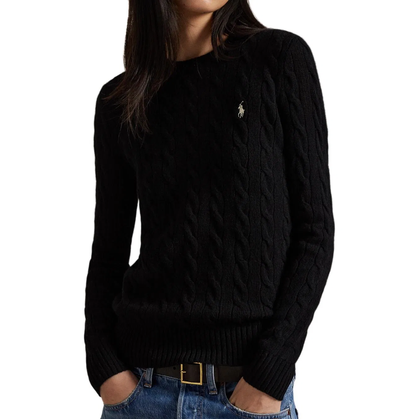 Женский облегающий свитер с воротником-поло Polo Black, Polo Ralph Lauren — фото 3