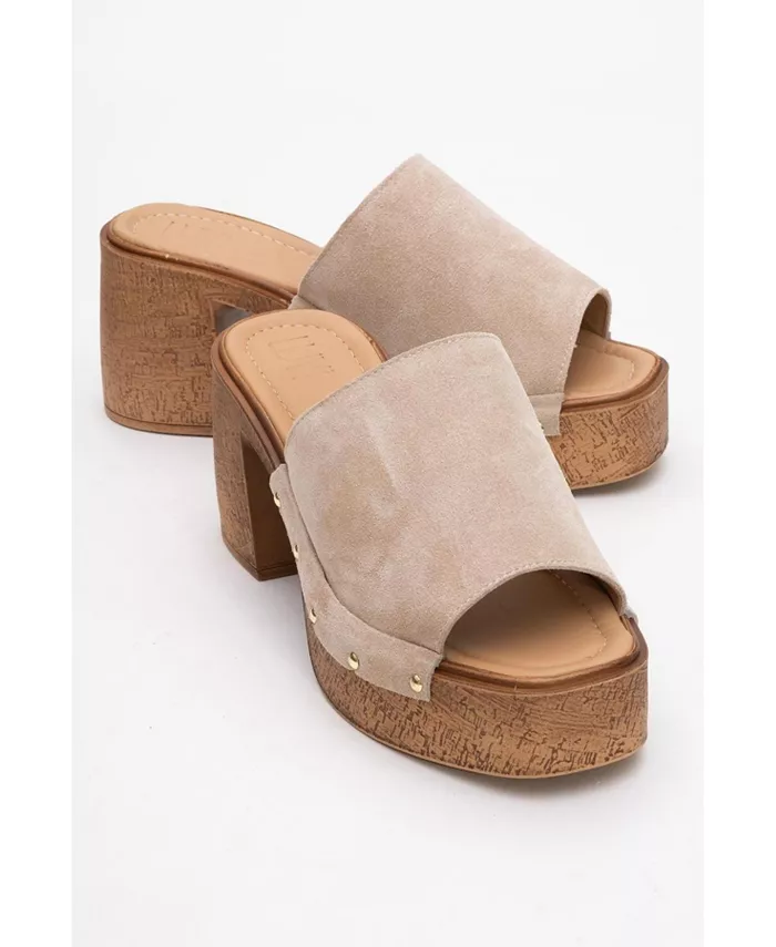 Мюли на платформе из кожи (женские) Forever & Always Shoes, загар/бежевый — фото 2