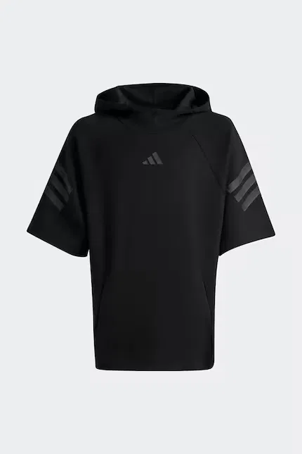 Худи детское с капюшоном Adidas, черный — фото 2