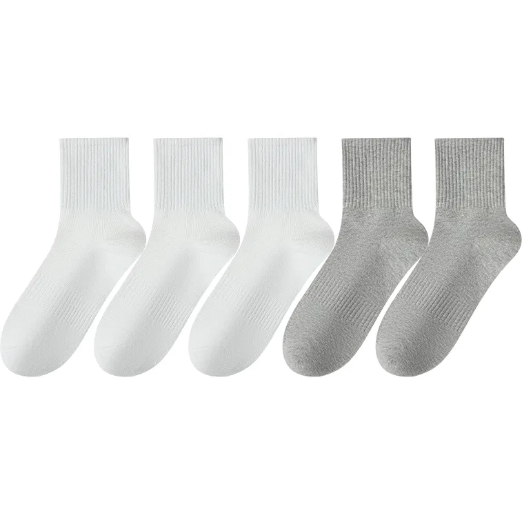 Детские гольфы 5 пар DUSHILIREN, 5 Pack (3 White+2 Light Gray)
