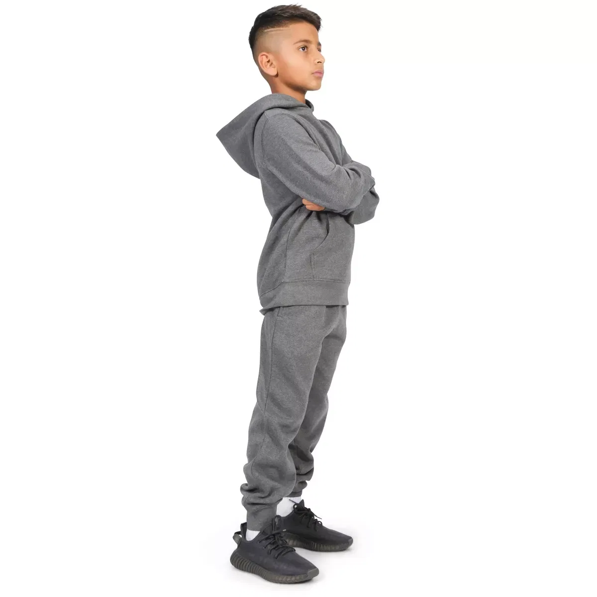 Детский пуловер-худи с капюшоном из флиса Everyday Kids, Charcoal Gray — фото 3