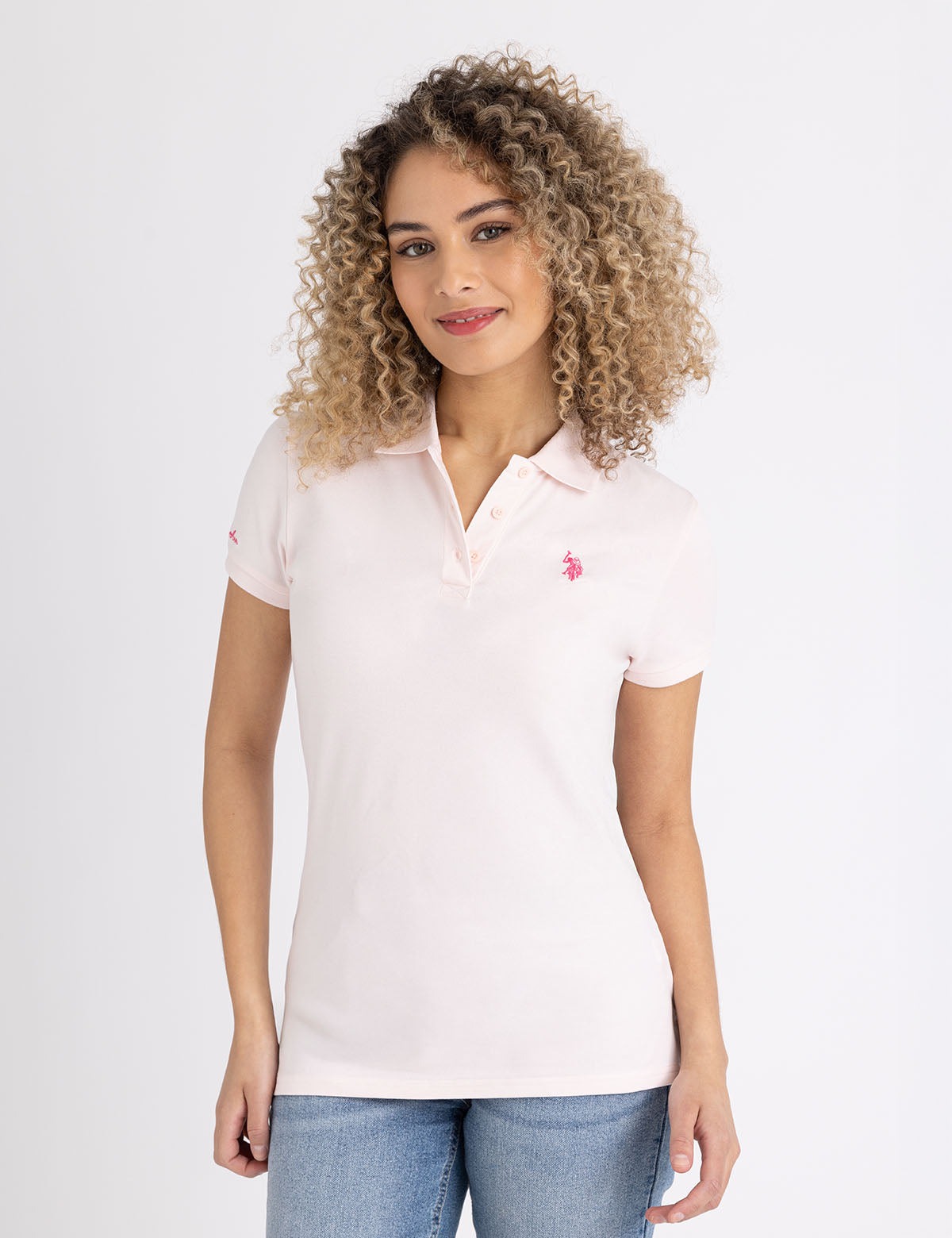 

Футболка-поло U.S. Polo Assn Tonal Uniform, розовый