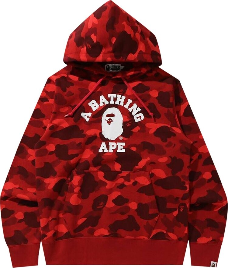 

Худи BAPE Online Exclusive Color Camo College Pullover Hoodie 'Red', красный