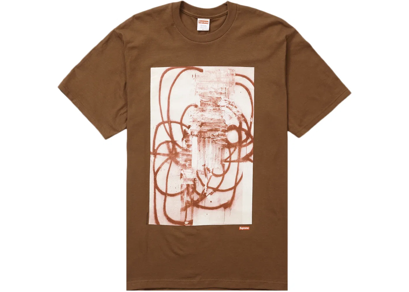 Мужская футболка с принтом Supreme Christopher Wool 2001 Tee, Brown