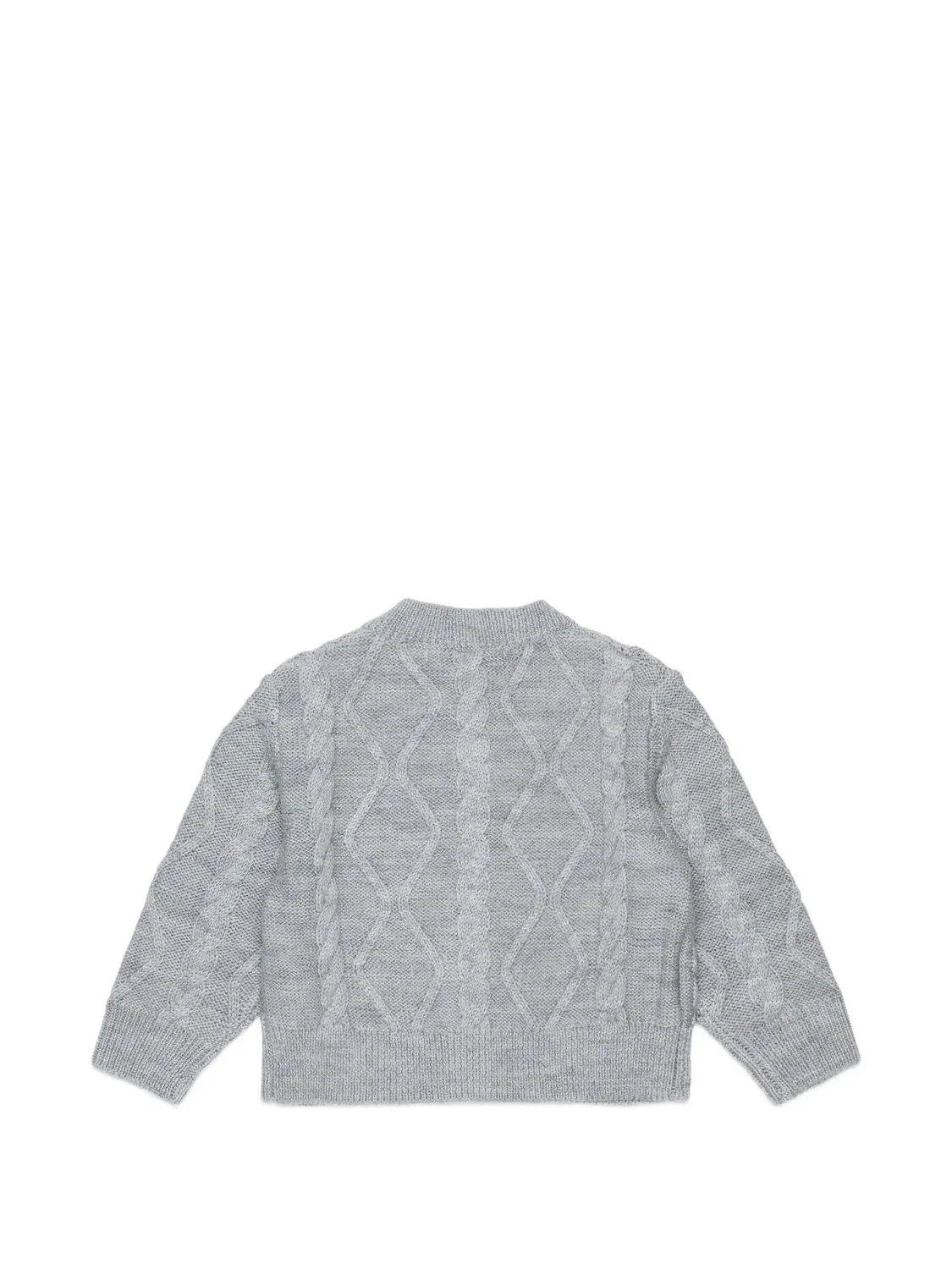 Кардиган фактурной вязки с вышивкой Marni Kids, серый — фото 2