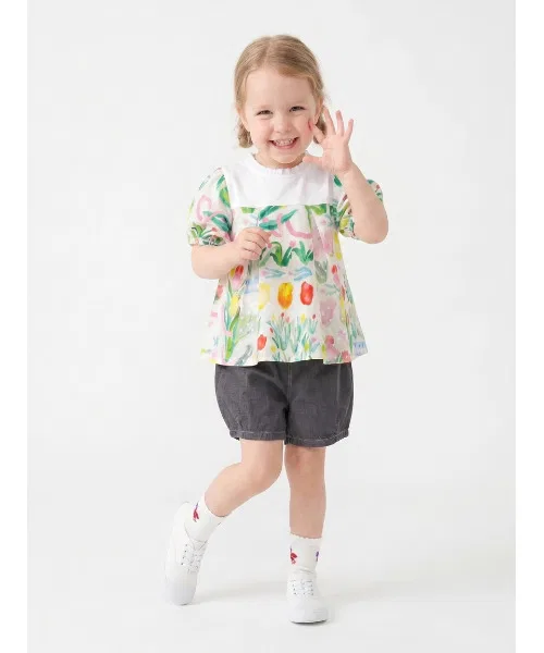 Детские джинсовые шорты с эластичным поясом hakka baby, Black