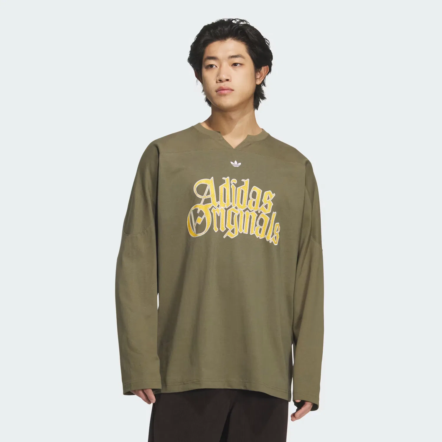 Мужская футболка с длинным рукавом свободного кроя OG M TEE LS Adidas Originals, оливковый