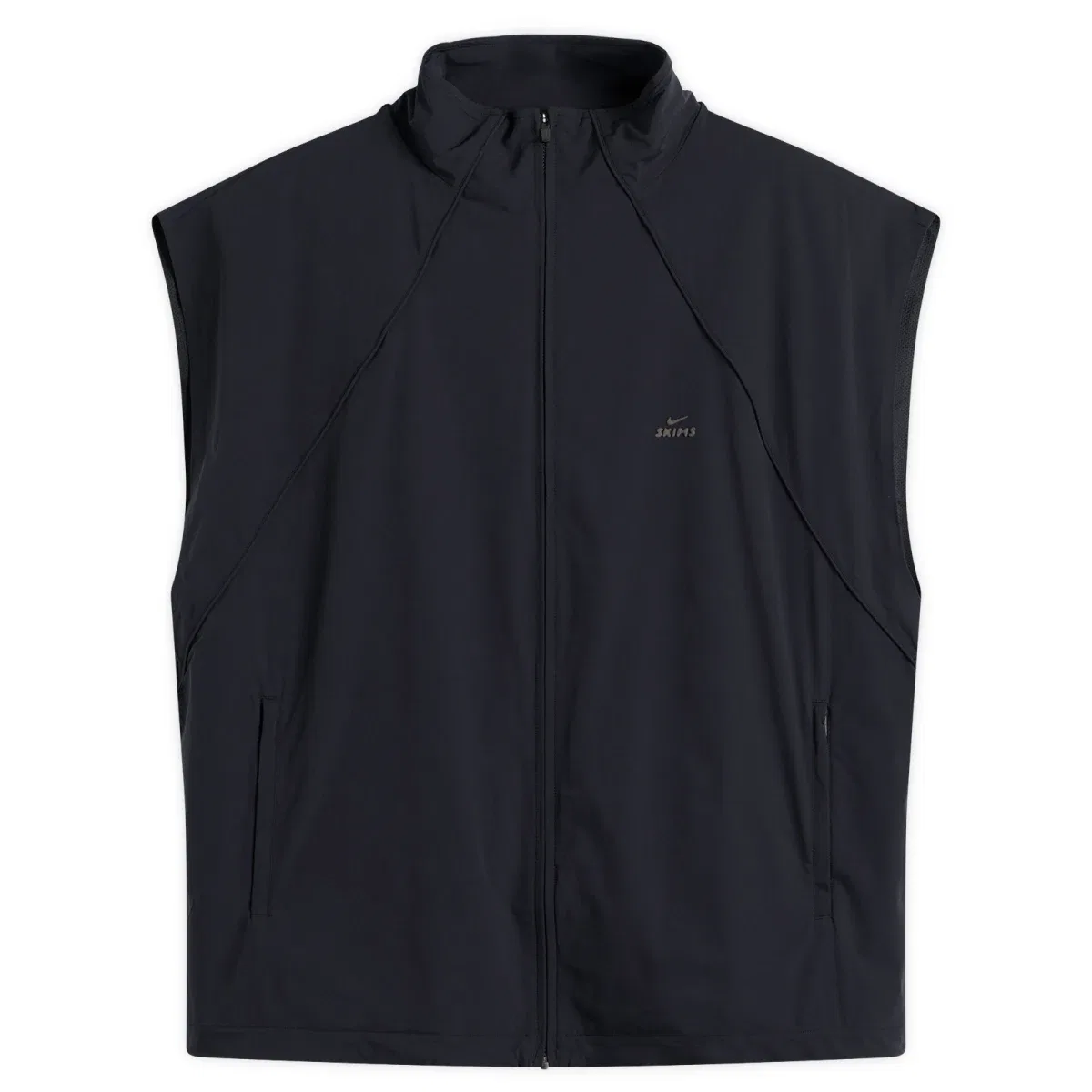 Женский жилет без рукавов с высоким воротником X Skims Stretch Nylon Oversized Vest Nike, Obsidian