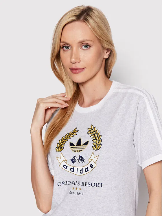 Футболка loose fit Graphic Adidas, серый — фото 3