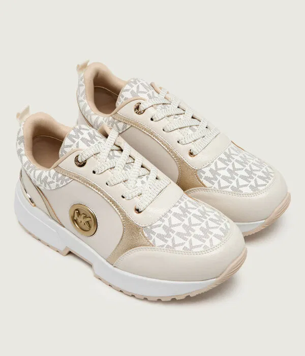 Детские кроссовки из экокожи COSMO MEYERS II Michael Kors Kids, Бежевый — фото 2