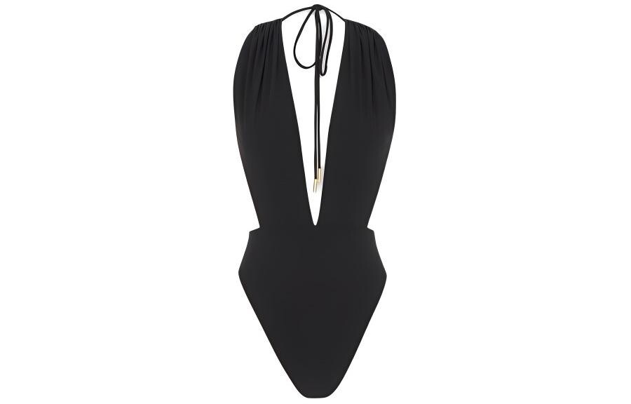 

Слитный купальник женский черный Saint Laurent