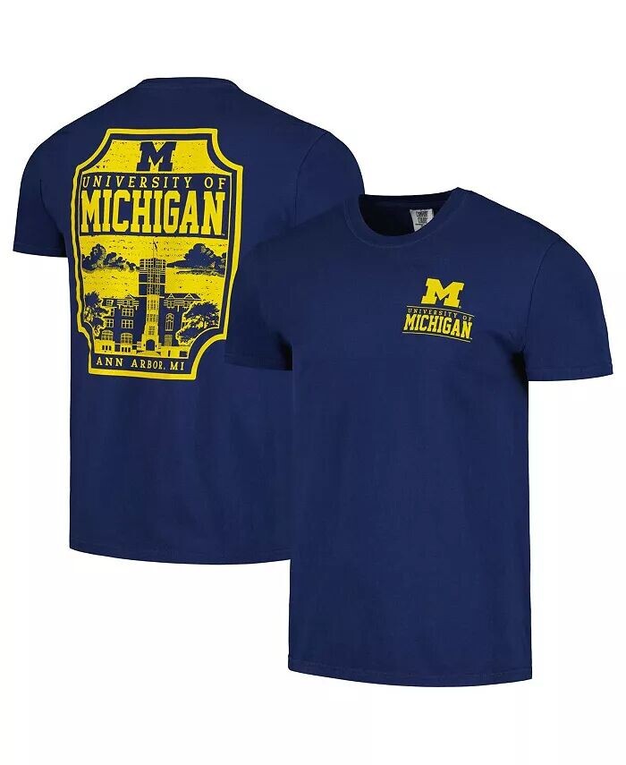 

Мужская темно-синяя футболка Michigan Wolverines Campus Badge Comfort Colors Image One, синий