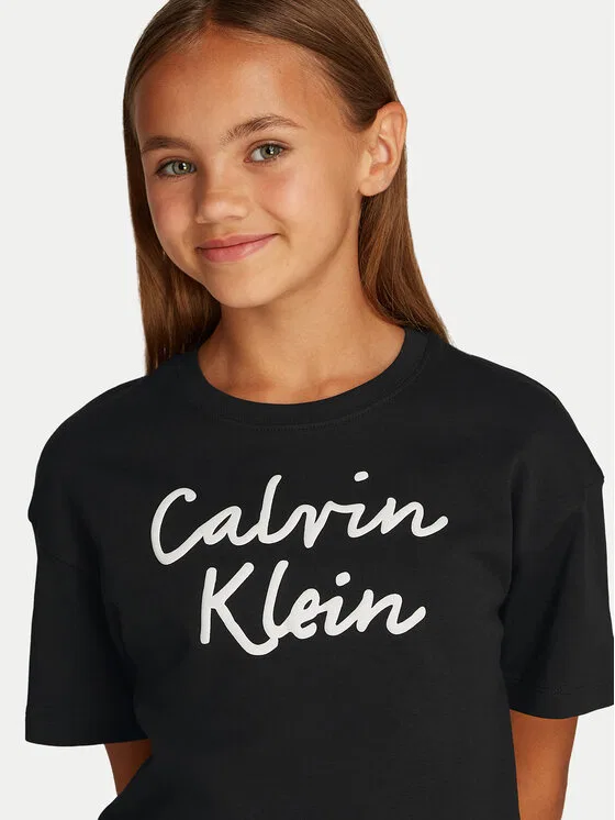 Футболка boxy fit Script Logo Calvin Klein Jeans, черный — фото 3
