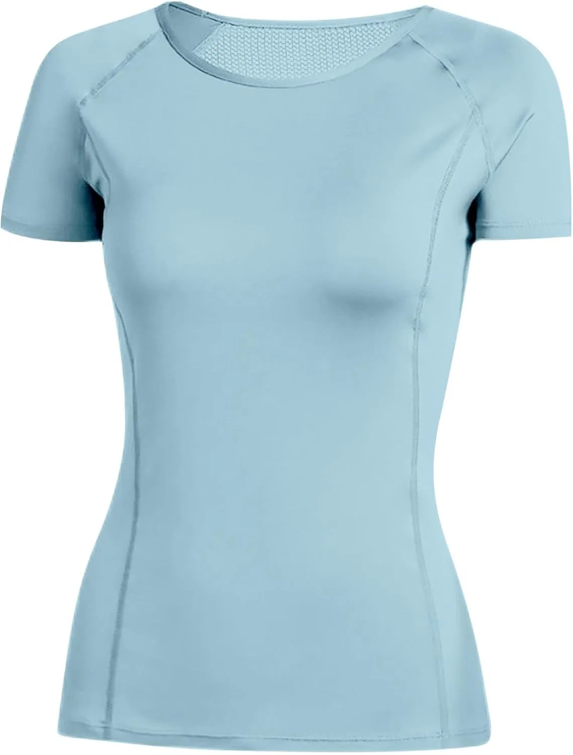 Женская растяжимая футболка с сетчатой спинкой Tennis Shirt, Light Blue — фото 4