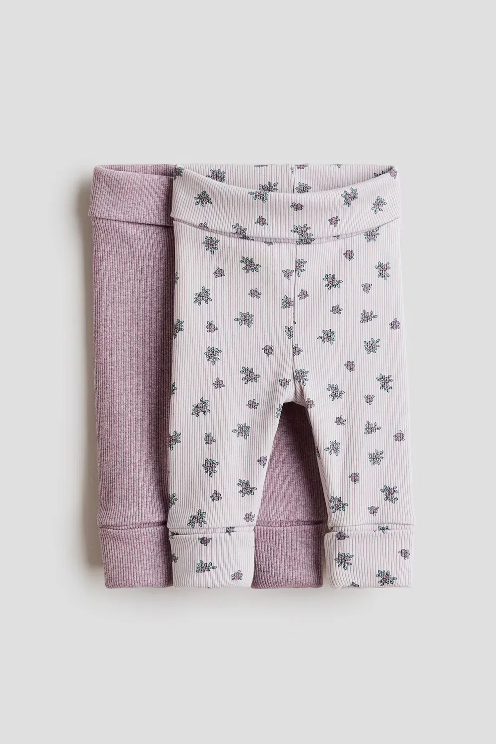 Комплект из двух леггинсов, которые растут вместе с вашим ребенком H&M, Lila/Geblümt