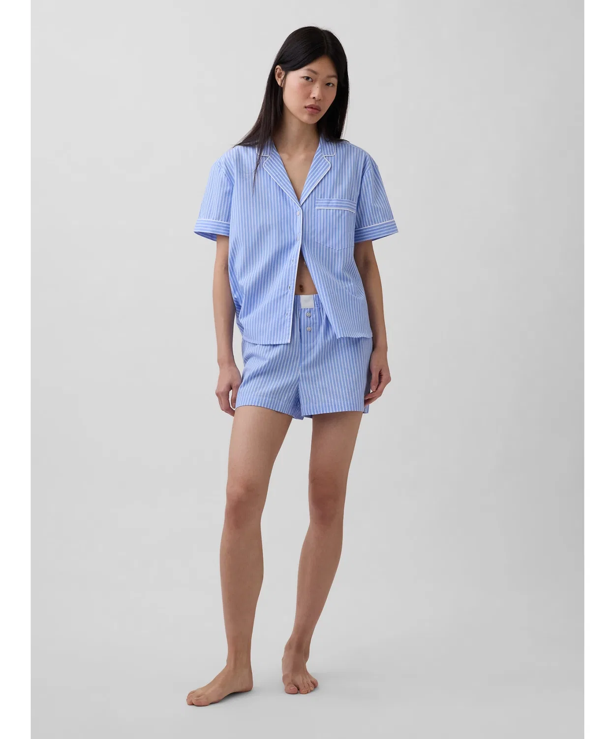 Женские пижамные шорты-боксеры из хлопка поплин GAP, White