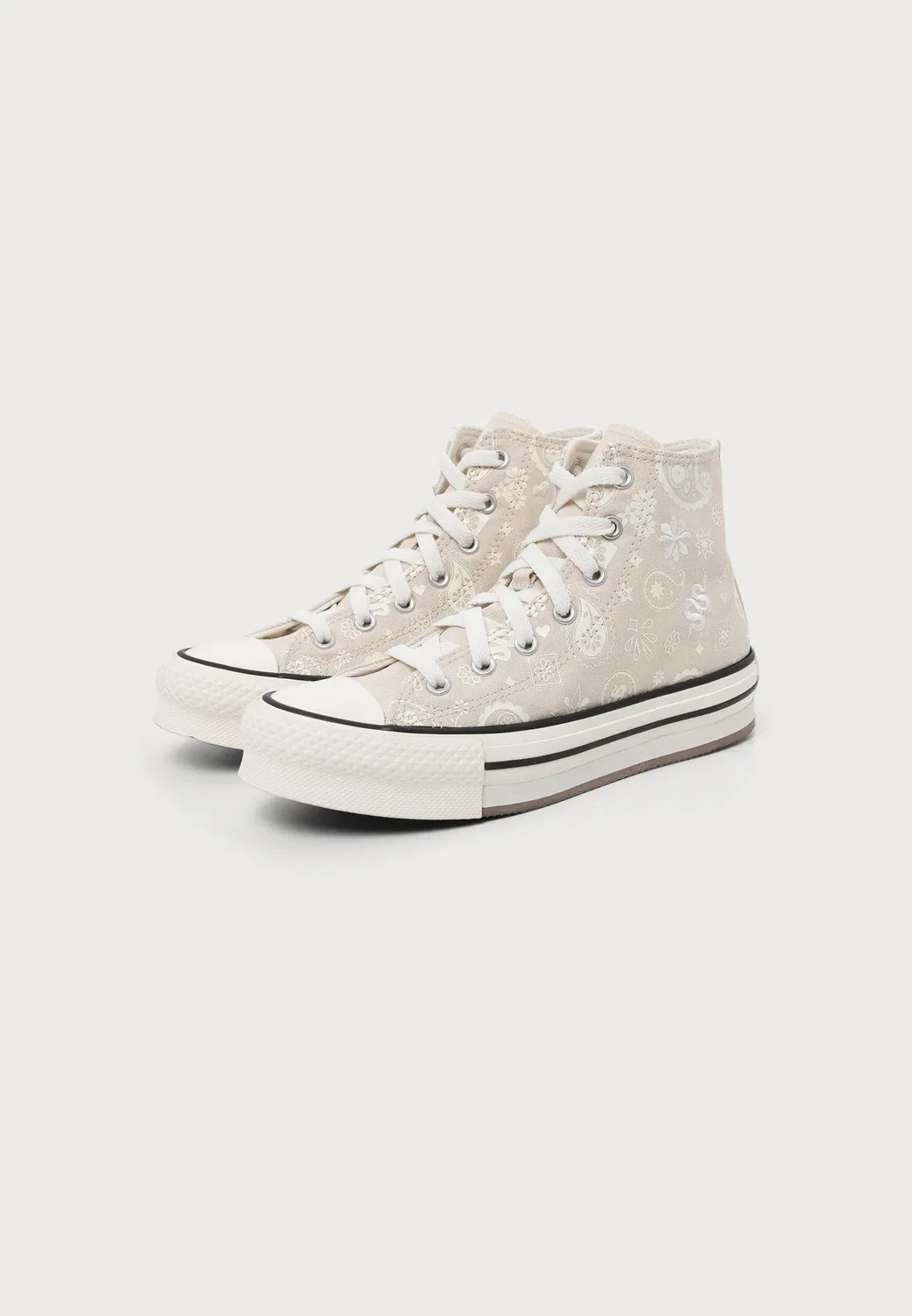 Кроссовки Chuck Taylor All Star Eva Lift унисекс - высокие кроссовки Converse, Natural Ivory/Egret/Black — фото 2