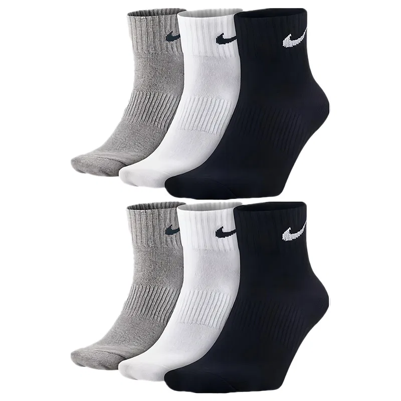 Детские носки с принтом, комплект из 6 пар, Nike, Black/White/Gray — фото 4