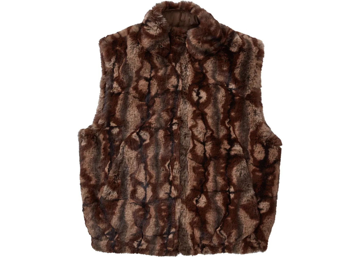 Мужской жилет из искусственного меха с капюшоном Supreme, Brown