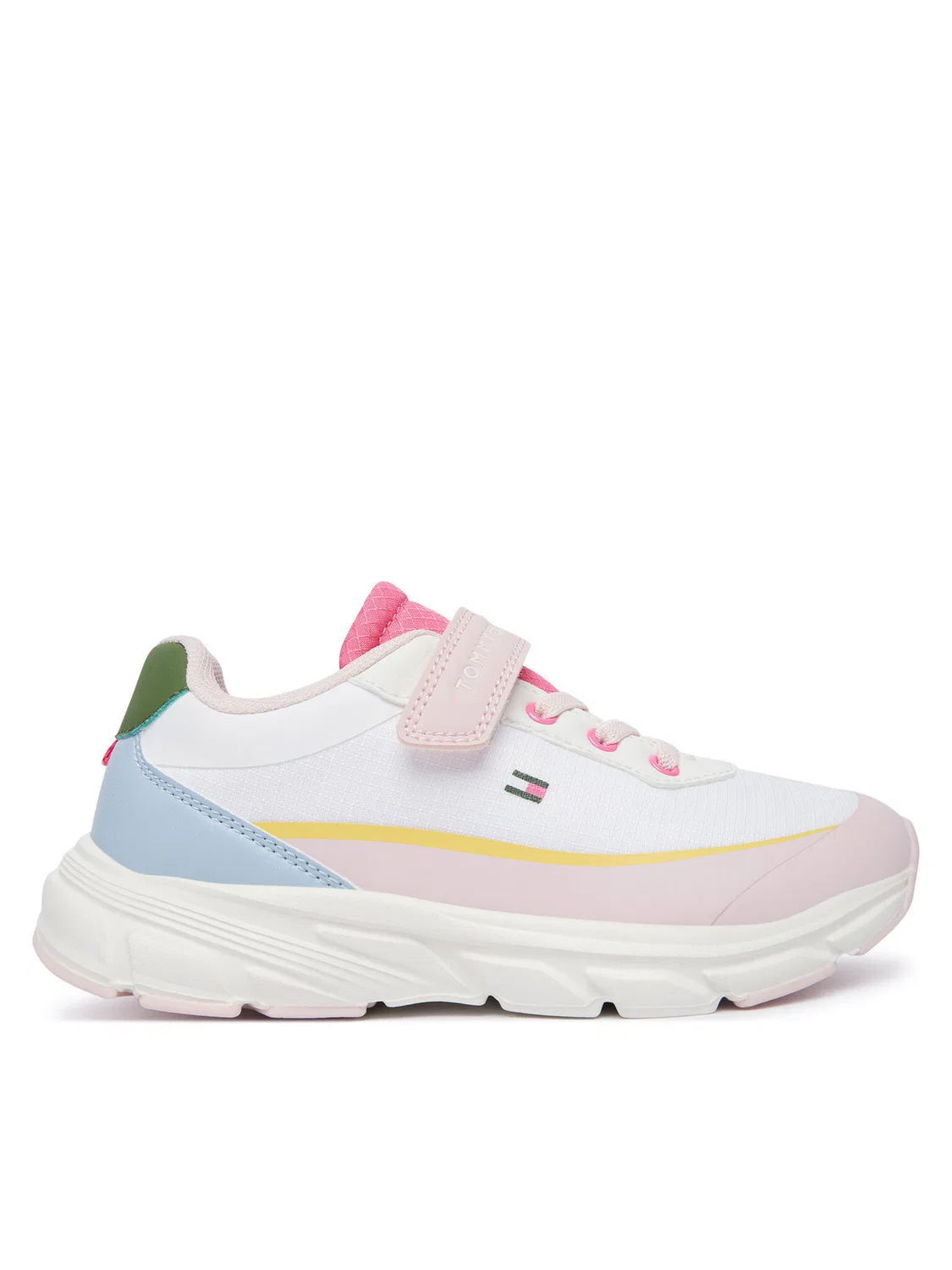 Кроссовки для девочки Low Cut Lace-Up/Velcro Sneaker Tommy Hilfiger, разноцветный