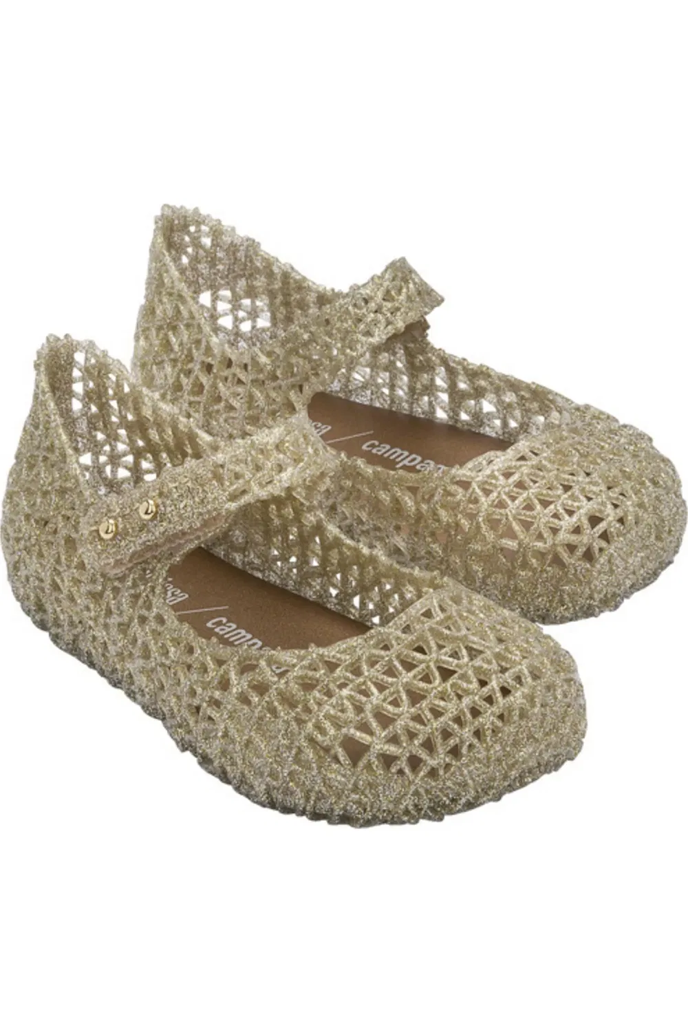 Детские туфли Мэри Джейн на липучке Campana Mini Melissa, Gold
