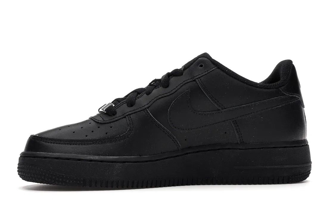 Детские кроссовки для мальчиков и девочек с низким профилем Nike Air Force 1 Low, Black/Black — фото 3