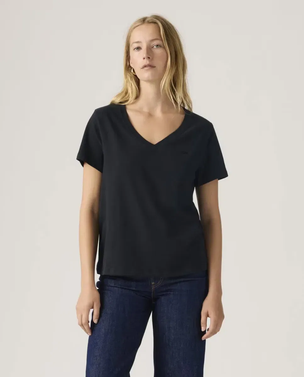 Женская футболка с коротким рукавом с логотипом Levi's, Черный