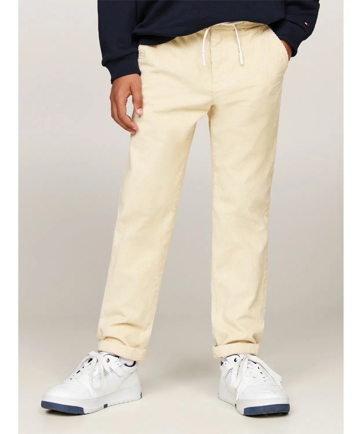 Детские брюки из вельвета с прямым кроем TOMMY HILFIGER, Beige